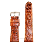 Genuine Brown Aged Leather Band with Brown Stitches (18mm-30mm)