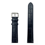 Extra Long Black Alligator Grain Leather Band (12mm-24mm) 