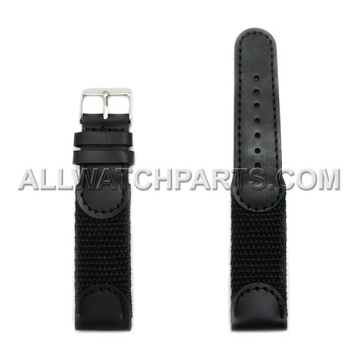 Black Swiss Army Genuine Leather Band (12mm-20mm)