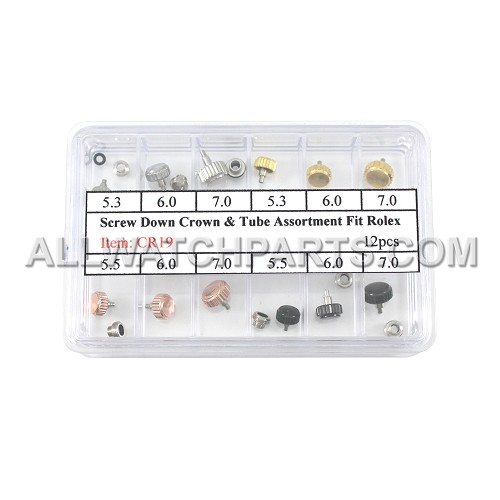 Screw Down Crown & Tube Assortment Made to Fit Rolex 12pcs
