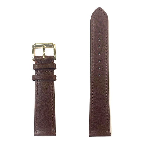 Brown Smooth & Flat Genuine Leather Band (12mm-26mm) 