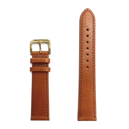 Light Brown Smooth & Flat Genuine Leather Band (12mm-24mm)