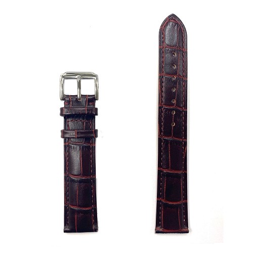Extra Long Mahogany Alligator Grain Leather Band (12mm-24mm)