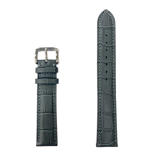 Extra Long Grey Alligator Grain Leather Band (12mm-24mm)