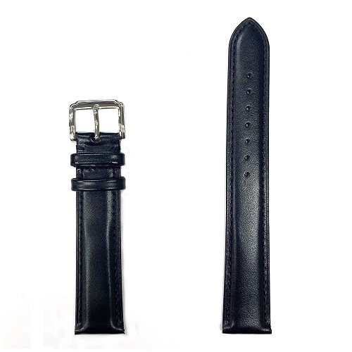 Extra Long Black Smooth & Soft Genuine Leather Band (12mm-28mm)  