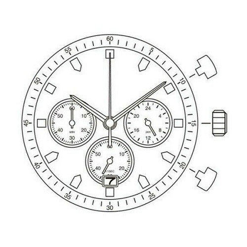 MIYOTA 0S20 Date at 6 Watch Movement
