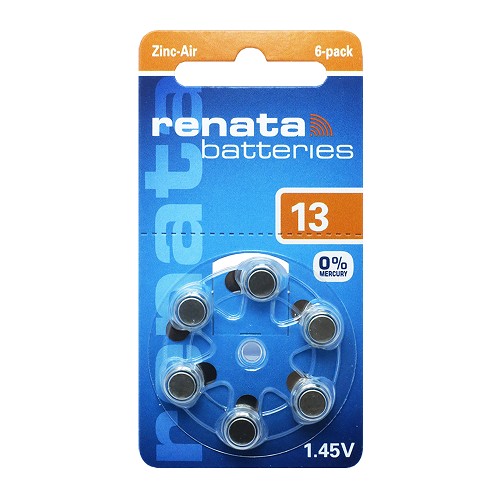Renata PR48 (#13) Zinc Air Hearing Aid Battery 1.45V